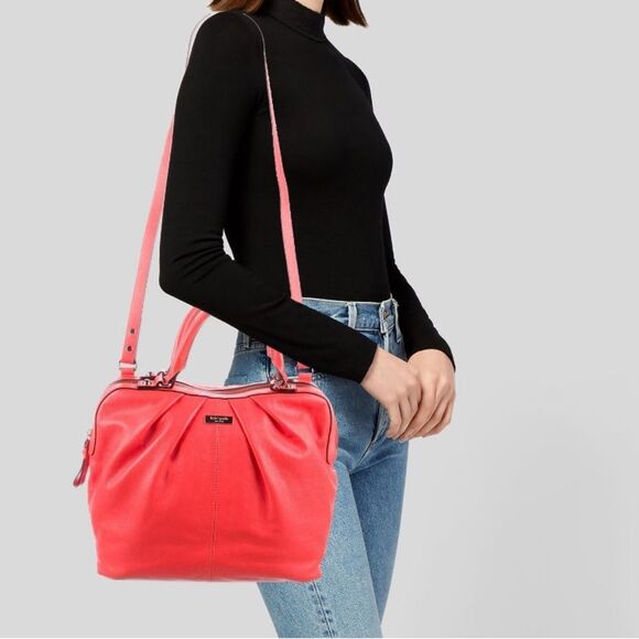 Kate Spade Flame Red Five Points Camille Large Crossbody/ Shoulder Bag - Picture 1 of 16